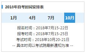 10月自考时间安排 10月自考时间安排